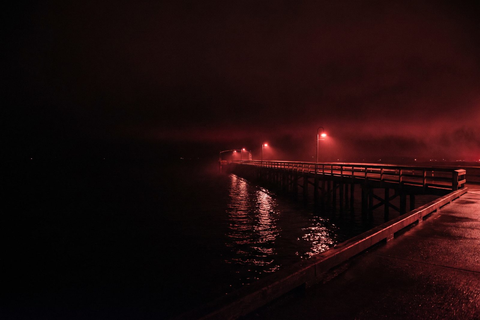 The White Rock pier at night, a short drive from Surrey